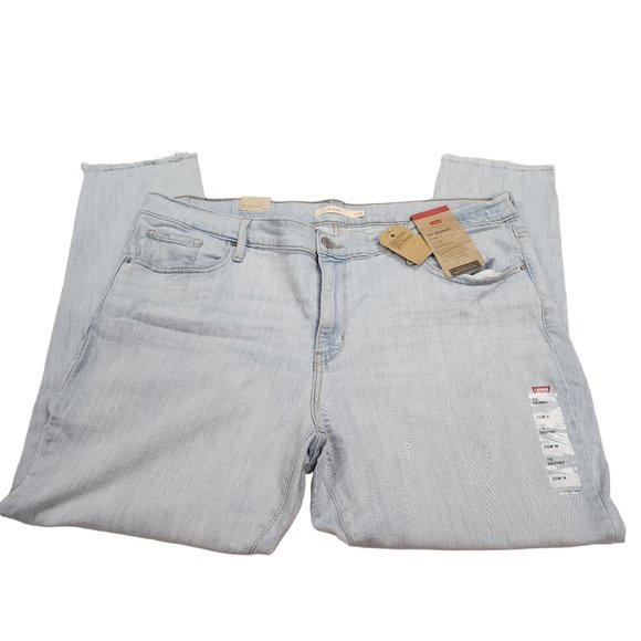 Levis 711 Skinny Jeans 20W M - Womens - Hypersoft - Mid Rise Frayed Bottoms NWT - Picture 3 of 8